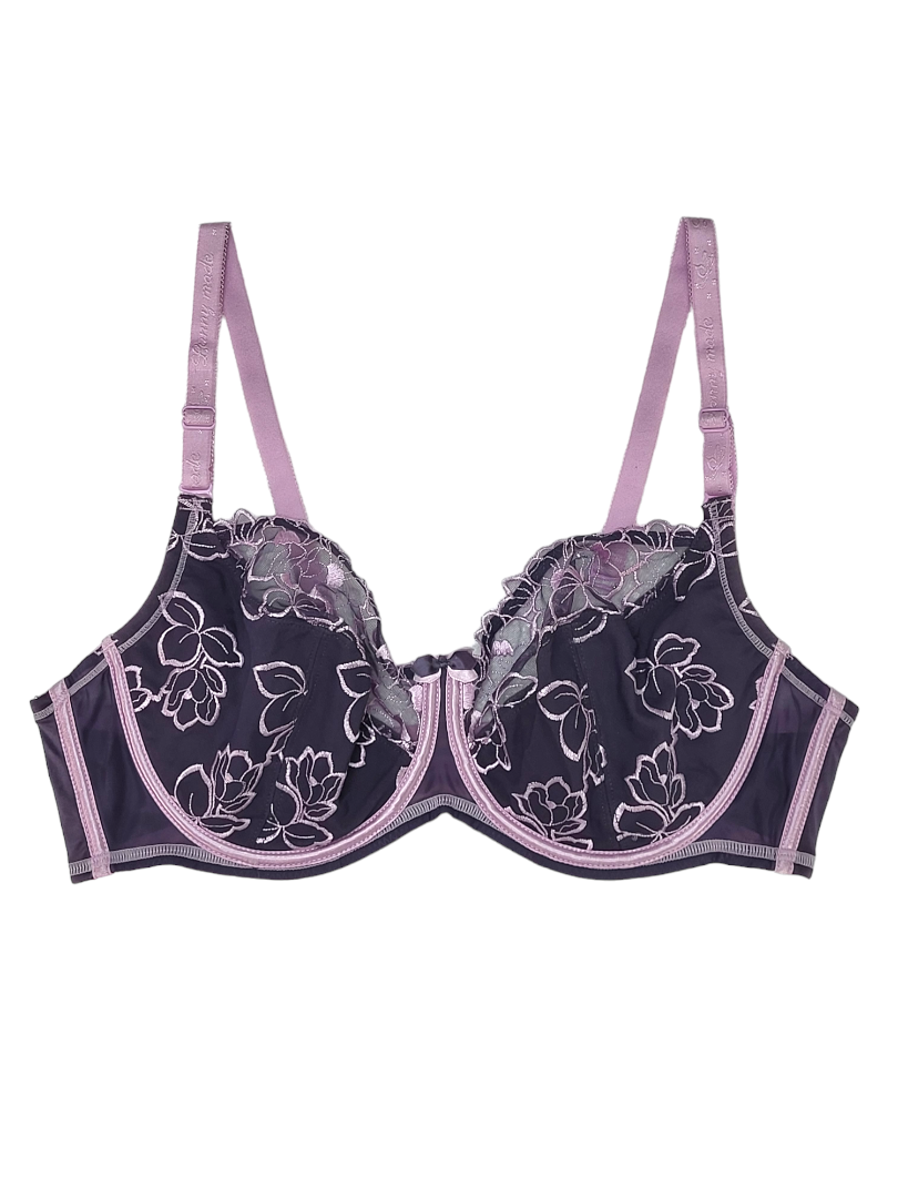 Biustonosz miękki na fiszbinach fioletowy z różowym – Lanny Mode