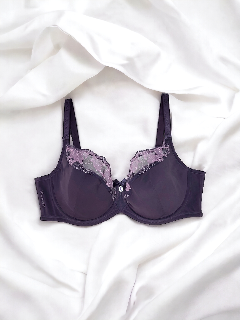 Biustonosz półusztywniany na fiszbinach fioletowy