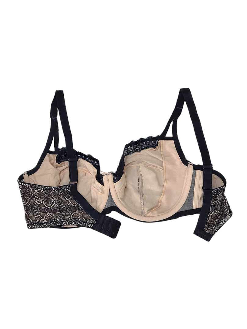 Biustonosz miękki na fiszbinach czarny z beżowym