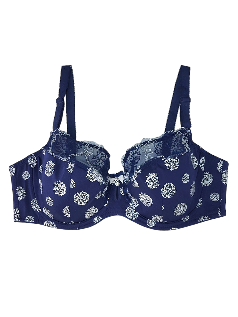 Biustonosz półusztywniany na fiszbinach granatowy – Lanny Mode