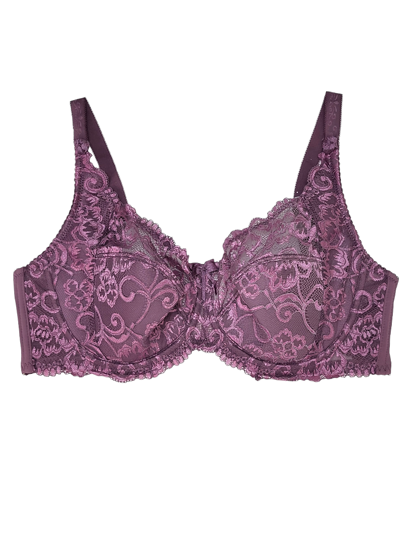 Biustonosz półusztywniany na fiszbinach w odcieniach fioletu