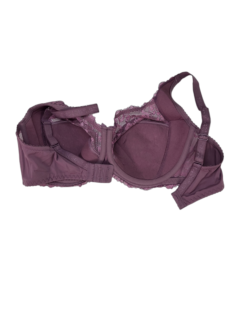 Biustonosz półusztywniany na fiszbinach w odcieniach fioletu