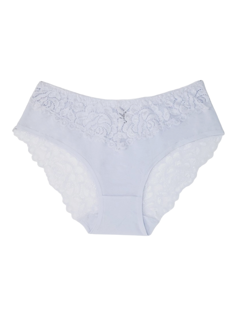 Majtki Damskie Bawełniane z Koronką – Kolor Biały