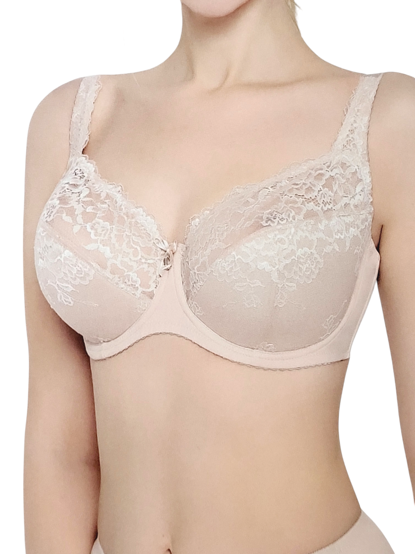 Biustonosz półusztywniany na fiszbinach beżowy - Lanny Mode