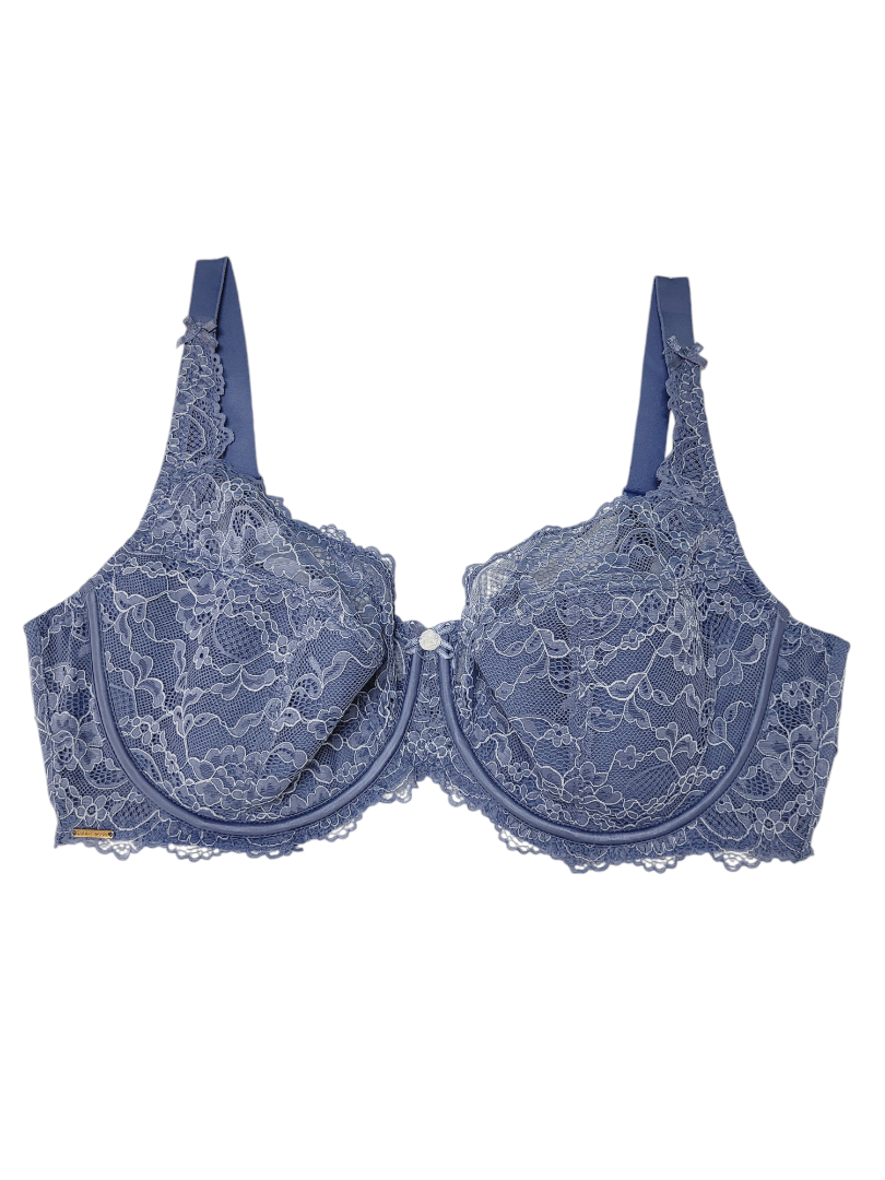 Biustonosz półusztywniany na fiszbinach w kolorze dżinsowym – Lanny Mode