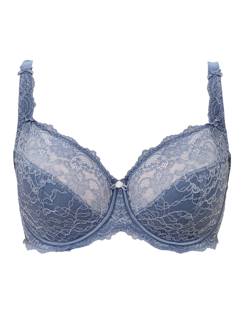 Biustonosz półusztywniany na fiszbinach w kolorze dżinsowym – Lanny Mode