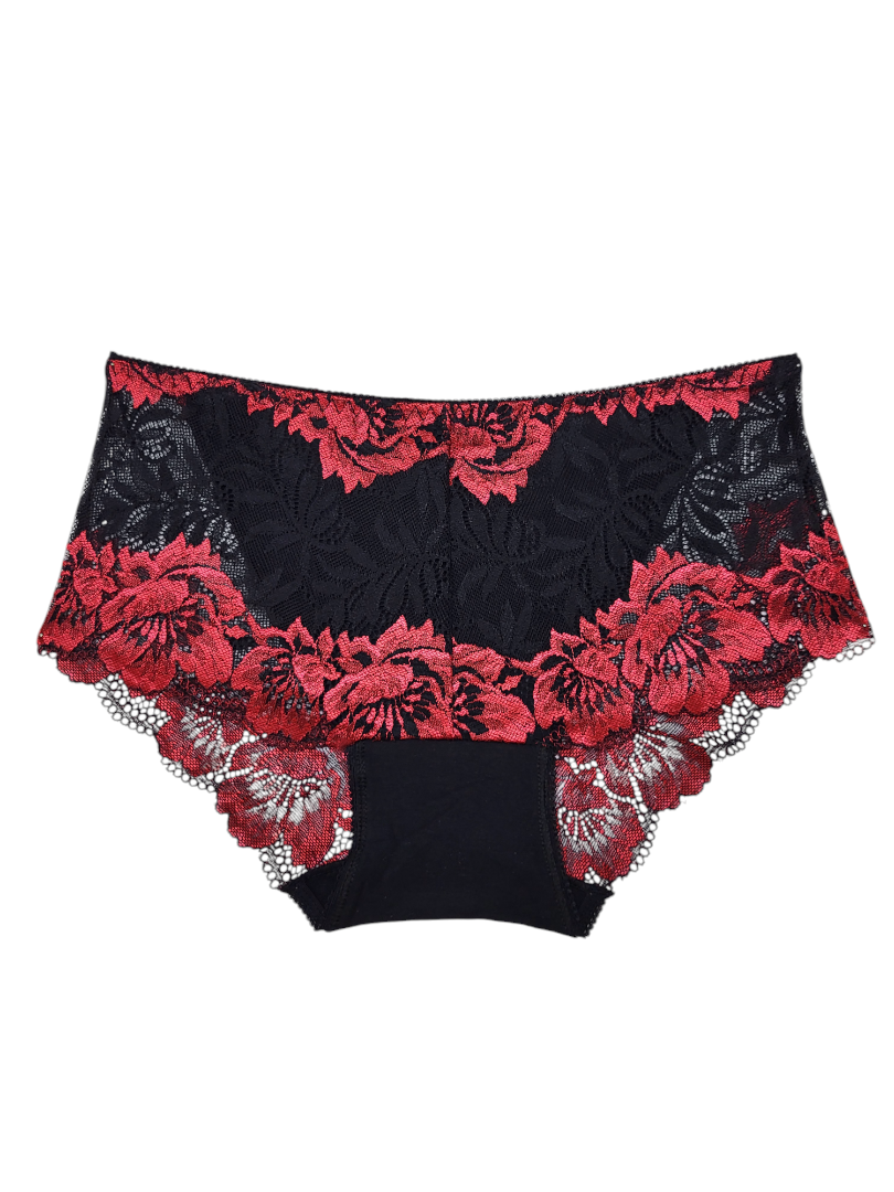 Majtki Damskie Czarne z Czerwonym – Fulina751