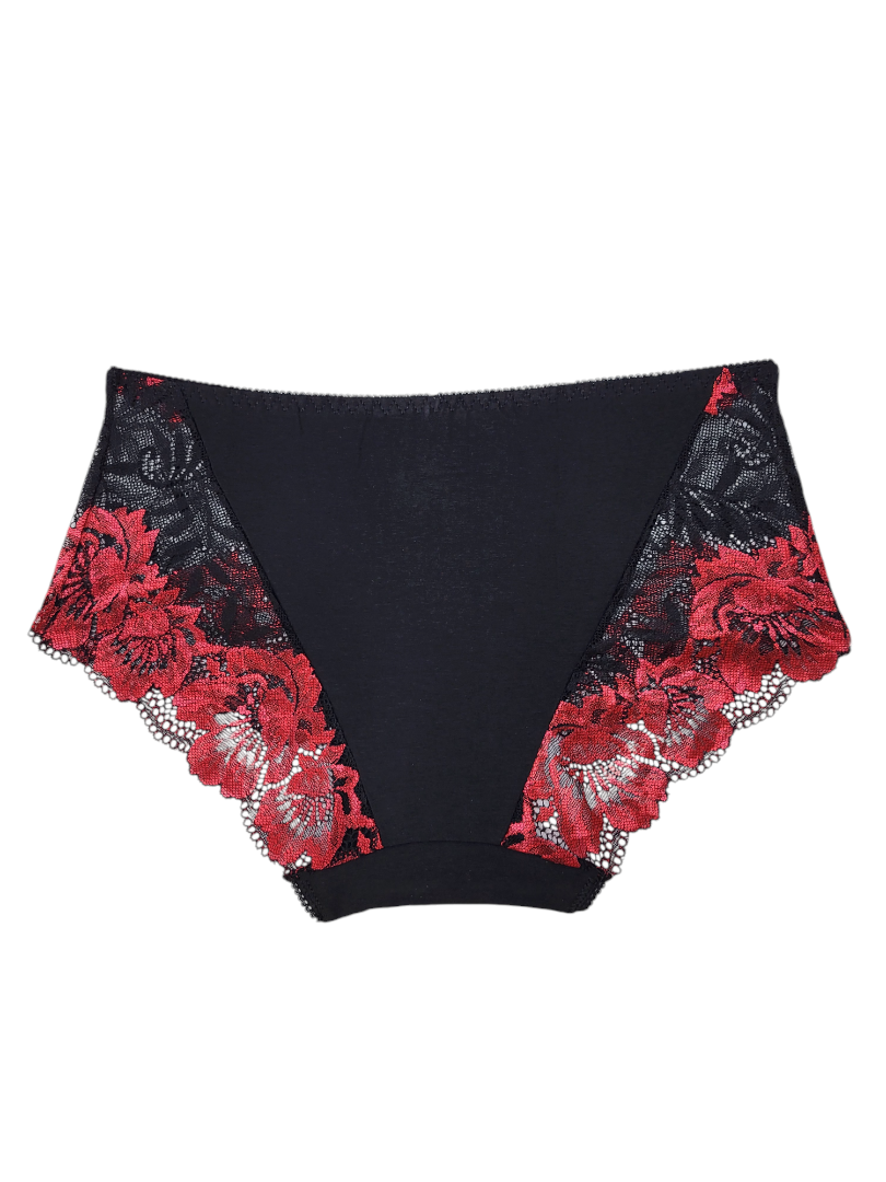 Majtki Damskie Czarne z Czerwonym - Fulina751