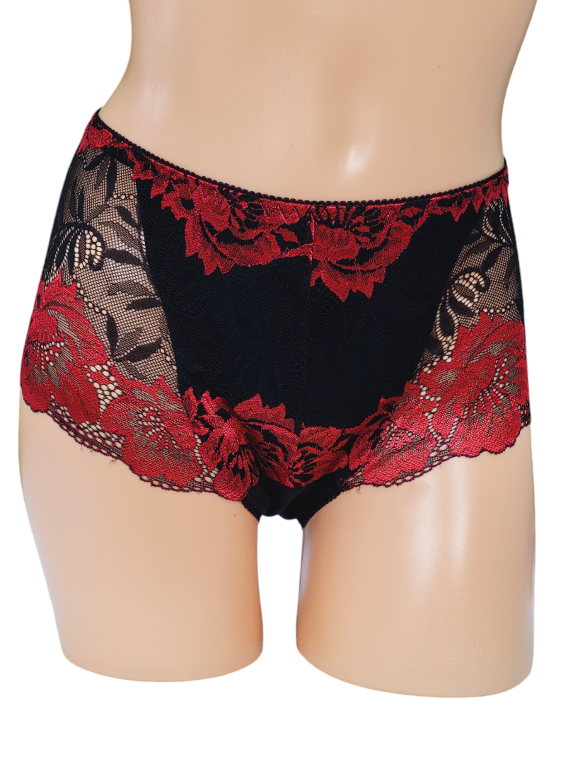 Majtki Damskie Czarne z Czerwonym - Fulina751