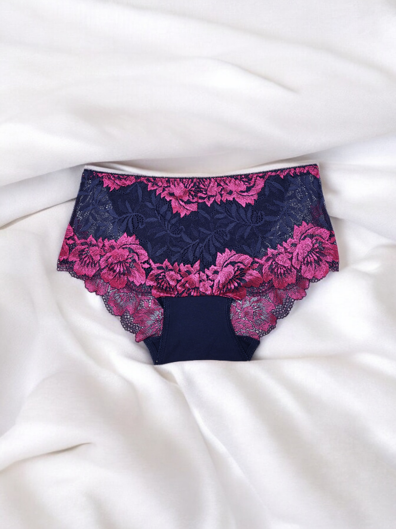 Majtki Damskie Granatowe z różem – Fulina751
