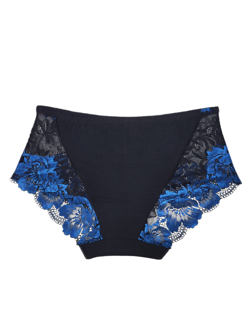 Majtki Damskie Czarne z niebieskim – Fulina751
