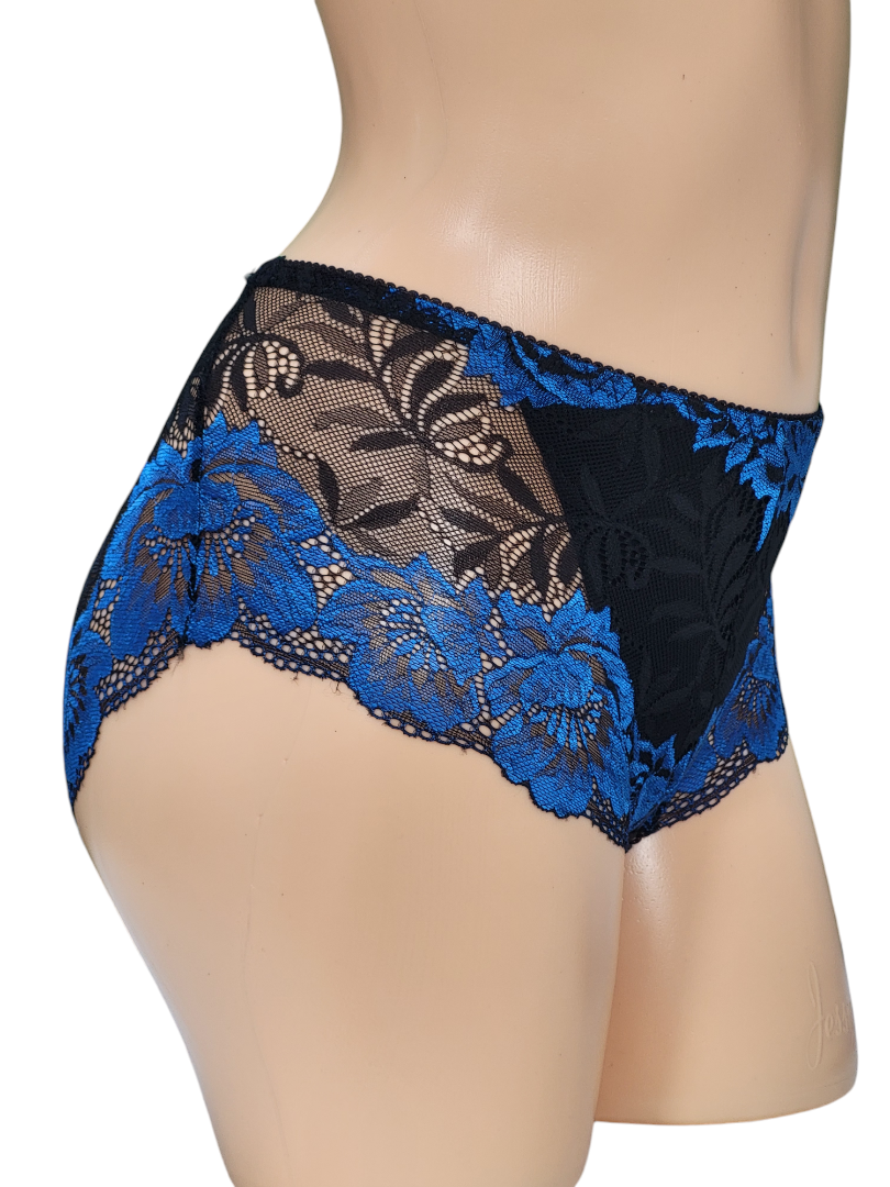 Majtki Damskie Czarne z niebieskim – Fulina751