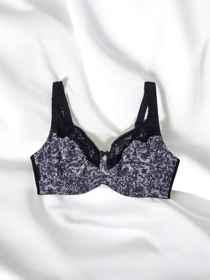 Biustonosz Miękki na Fiszbinach czarny z białym – Lanny Mode