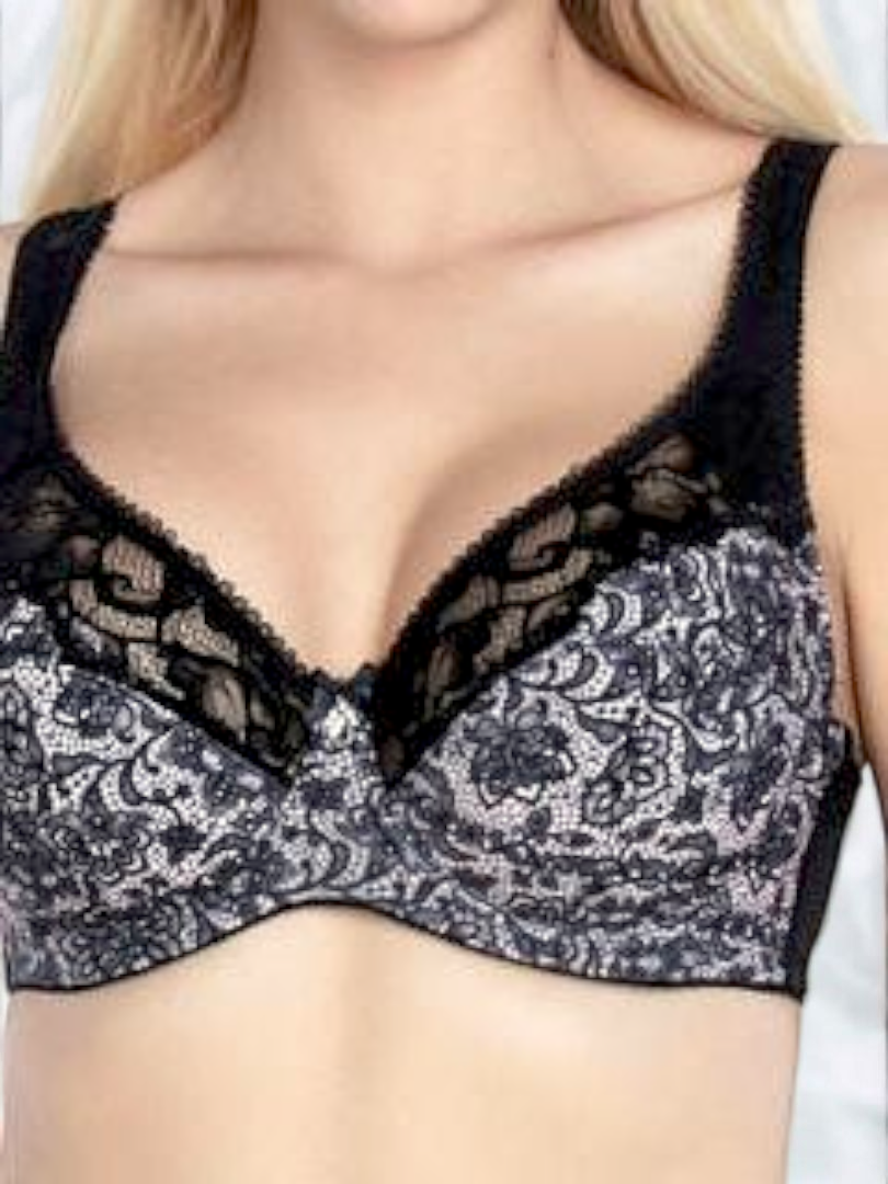 Biustonosz Miękki na Fiszbinach czarny z białym – Lanny Mode