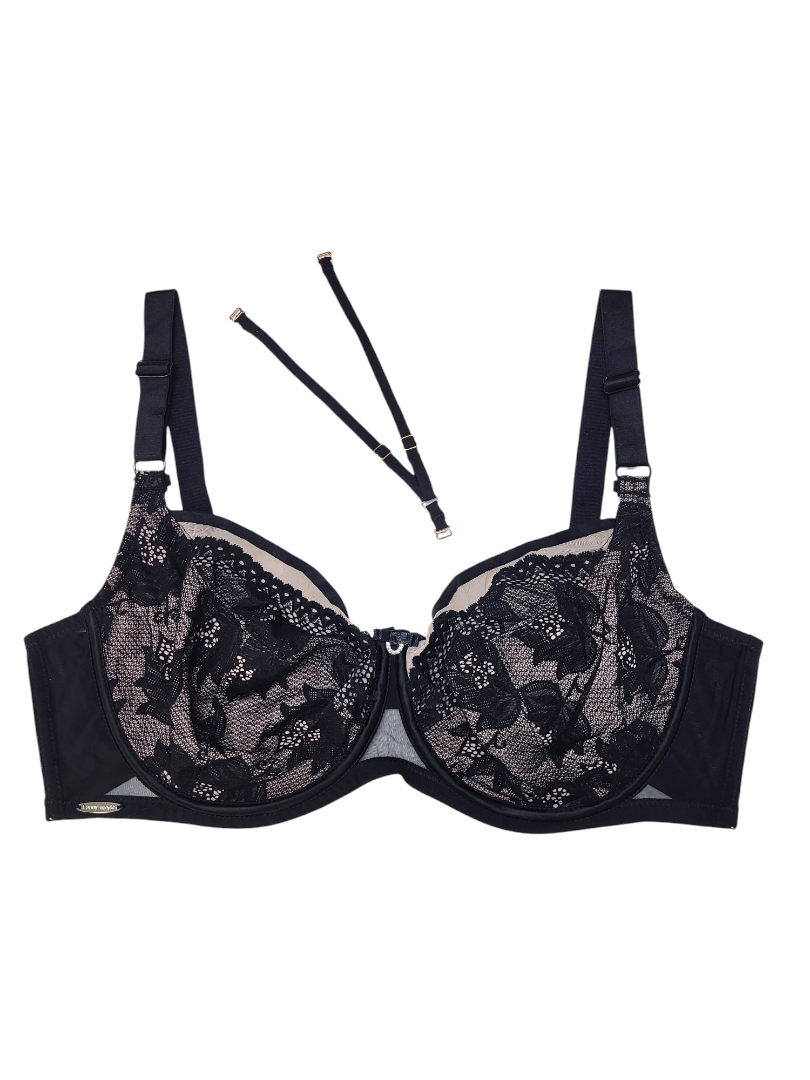 Biustonosz Miękki na Fiszbinach z odpinanymi strapsami, czarny - Lanny Mode