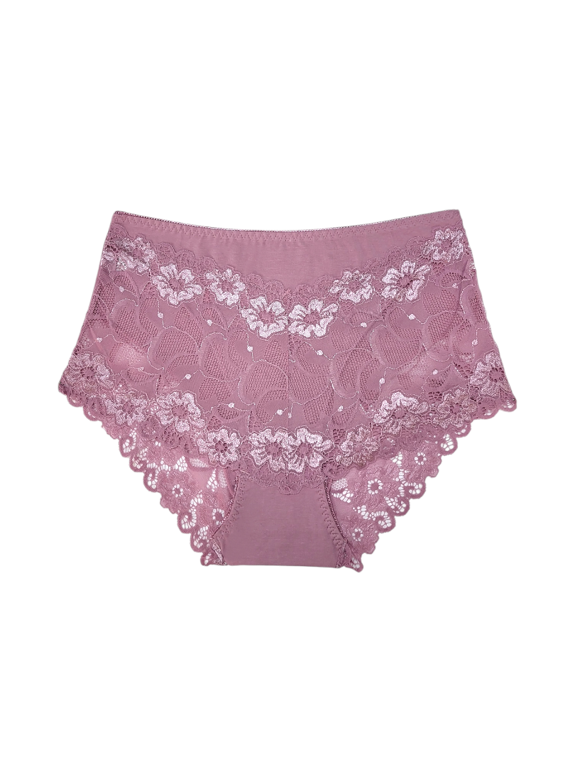 Majtki damskie bawełniane podwyższane – różowe