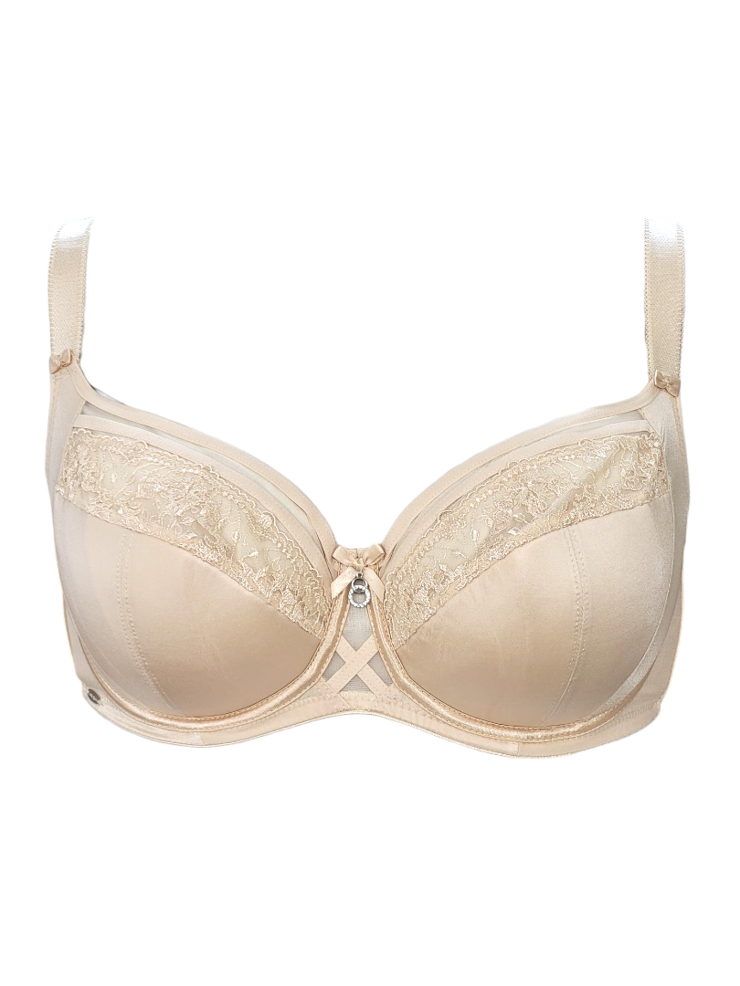 Biustonosz półusztywniany Lanny Mode - Beżowy, modelujący i komfortowy