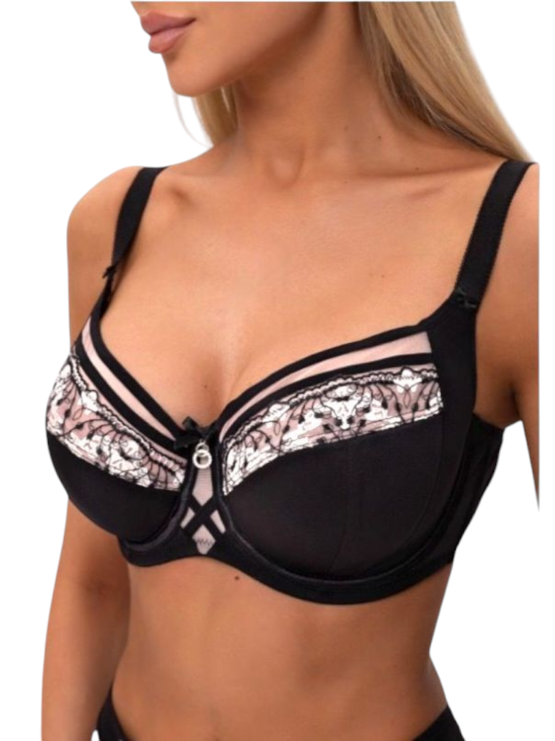 Biustonosz półusztywniany Lanny Mode – Czarny, modelujący i komfortowy