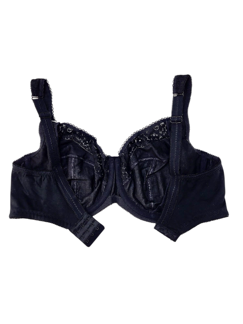 Biustonosz miękki bawełniany czarny z białym – Lanny Mode