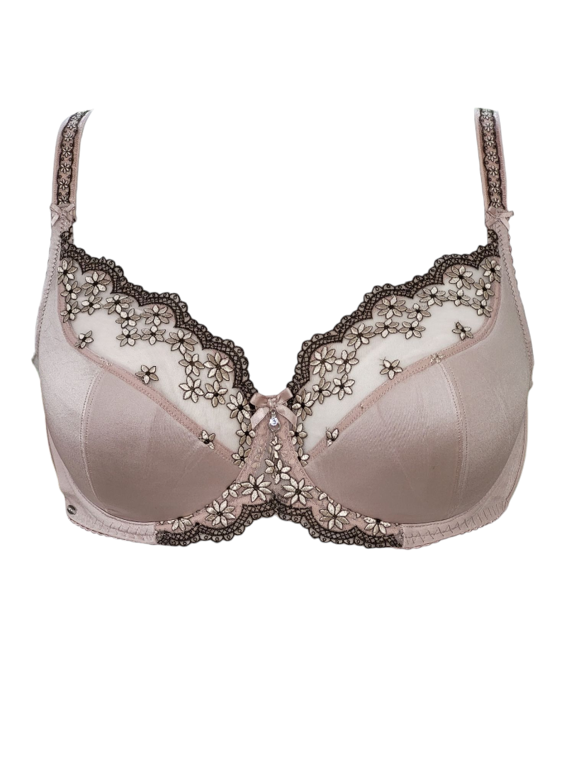 Biustonosz półusztywniany Lanny Mode w kolorze pudrowym