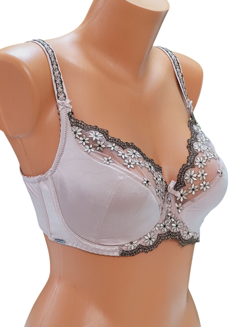 Biustonosz półusztywniany Lanny Mode w kolorze pudrowym