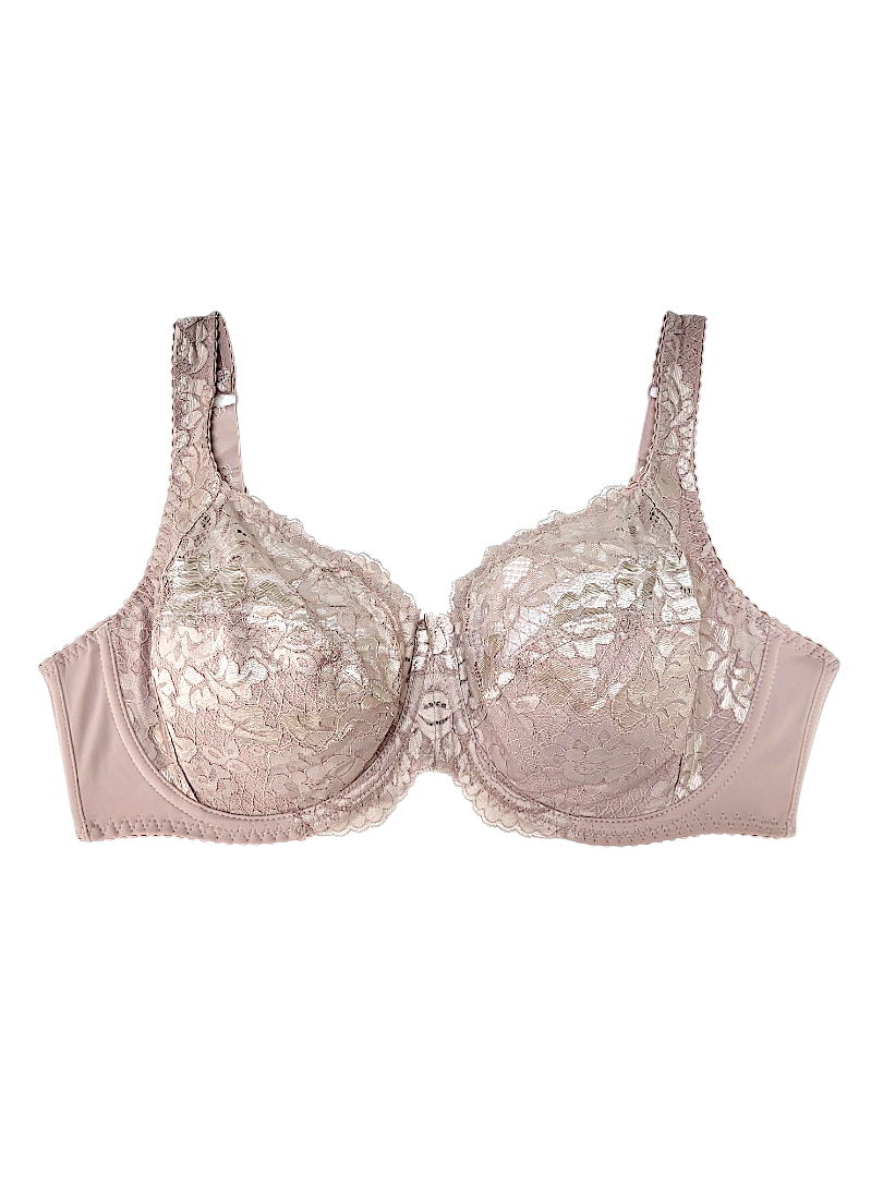 Biustonosz Miękki na Fiszbinach – Pudrowy  z motywem kwiatowym  z firmy Lanny Mode