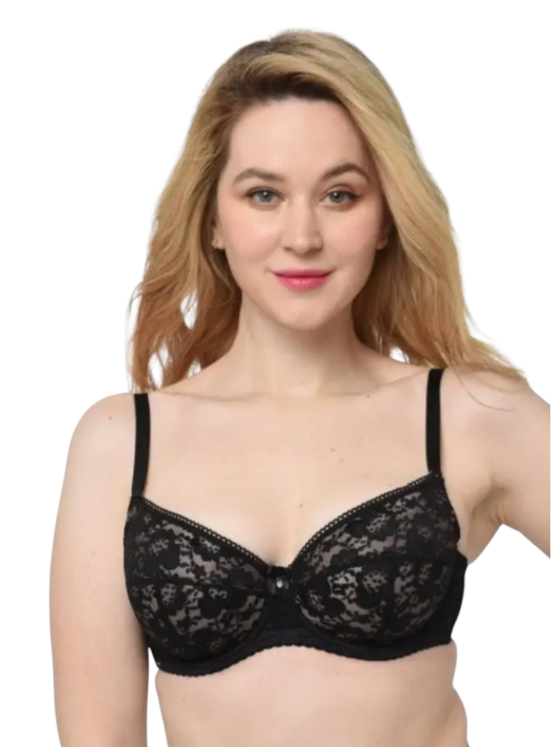 Biustonosz Półusztywniany Lanny Mode Czarny z Beżowym - Kontrastowy Styl i Komfortowe Wsparcie