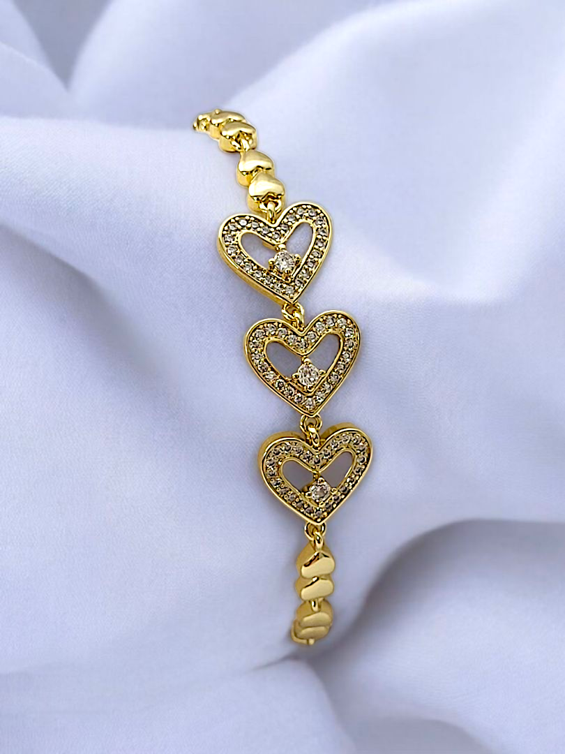 Bransoletka Stal Chirurgiczna Z Cyrkoniami Magia Serc