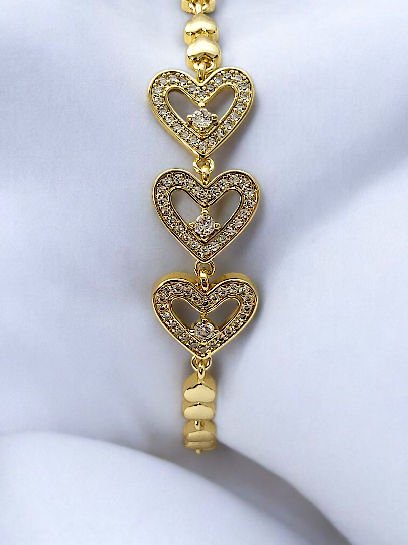 Bransoletka Stal Chirurgiczna Z Cyrkoniami Magia Serc