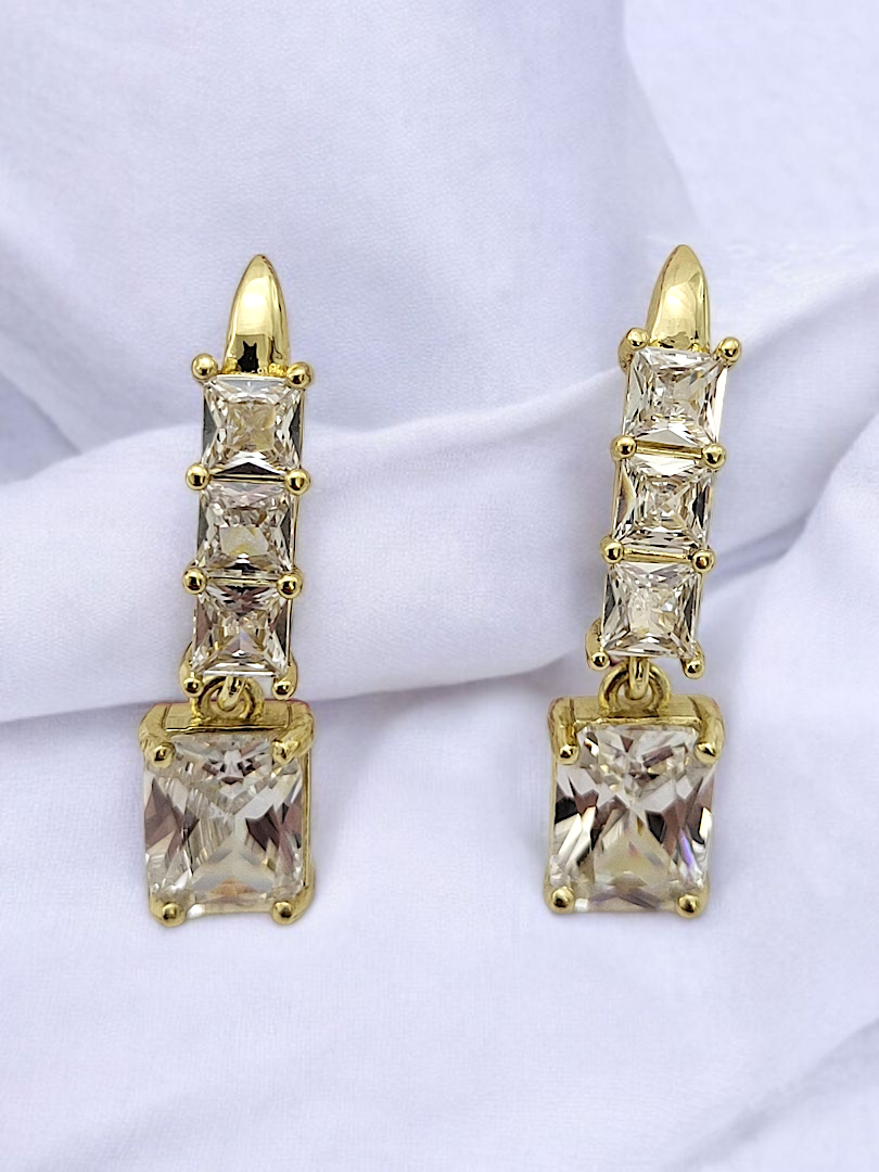 Kolczyki Pozłacane z Cyrkoniami Ze Stali Chirurgicznej KO-004 Milan