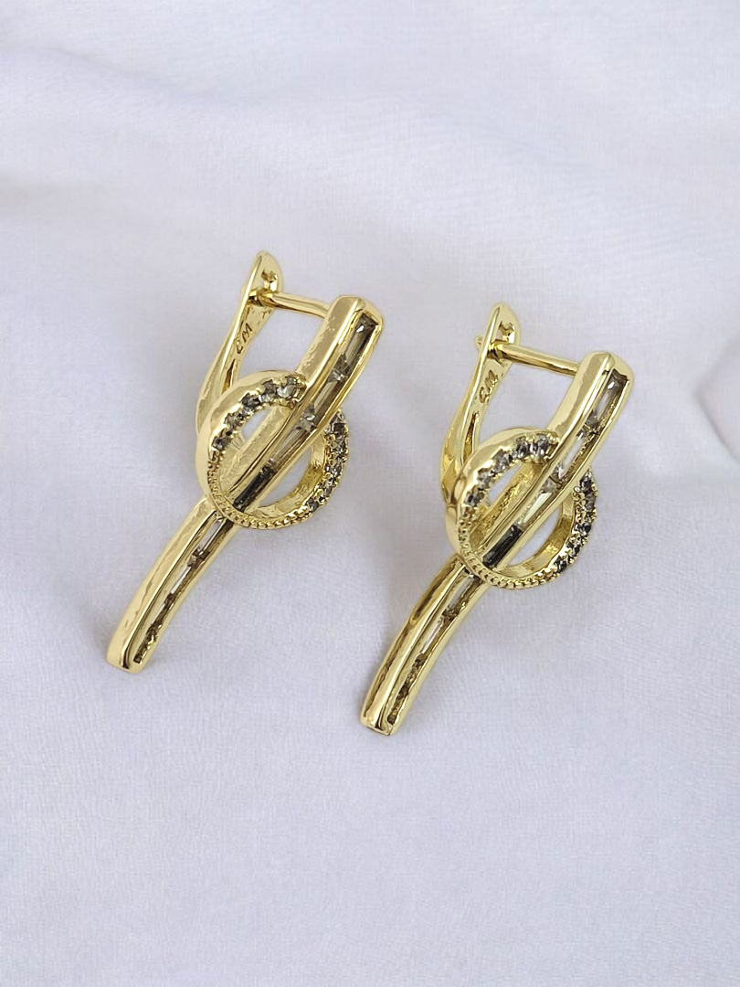 Kolczyki Pozłacane z Cyrkoniami KO-011 Milan