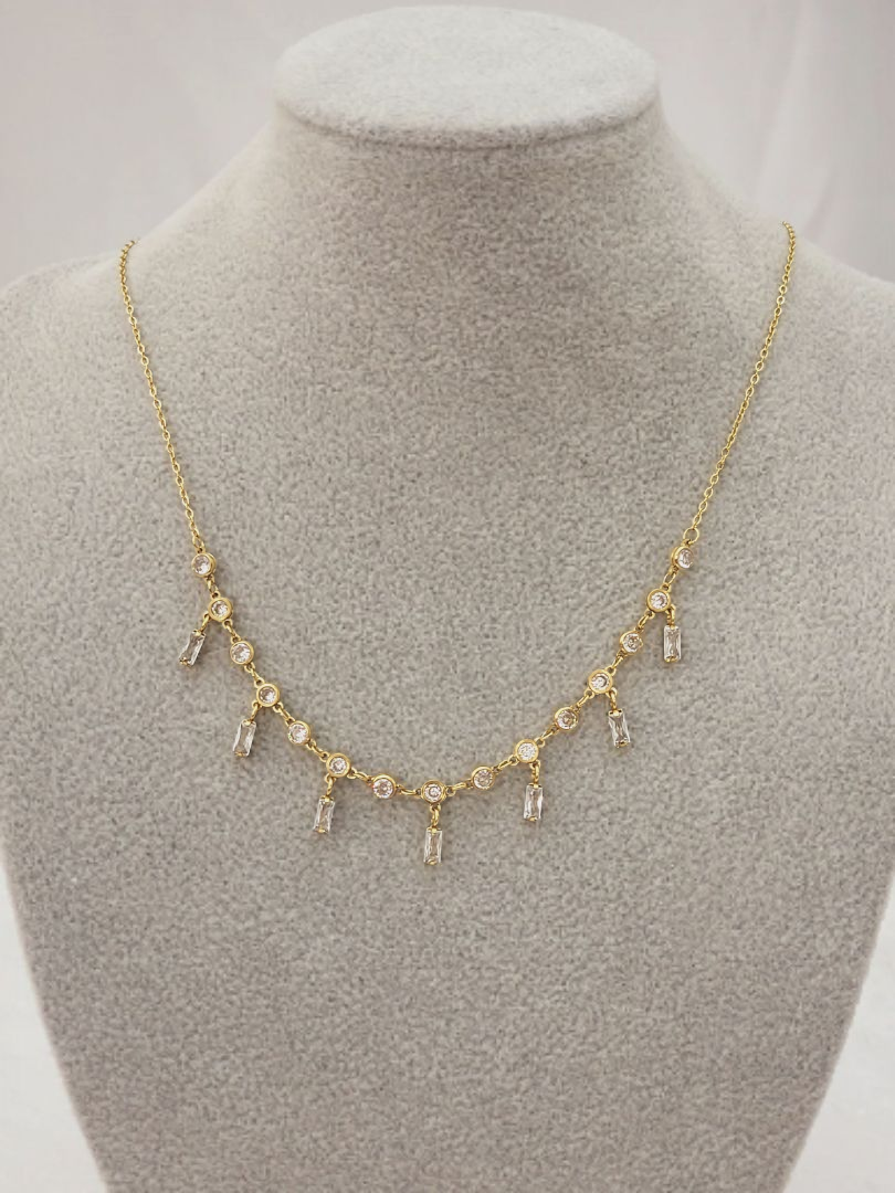 Naszyjnik z Cyrkoniami Stal Chirurgiczna – Blueberry