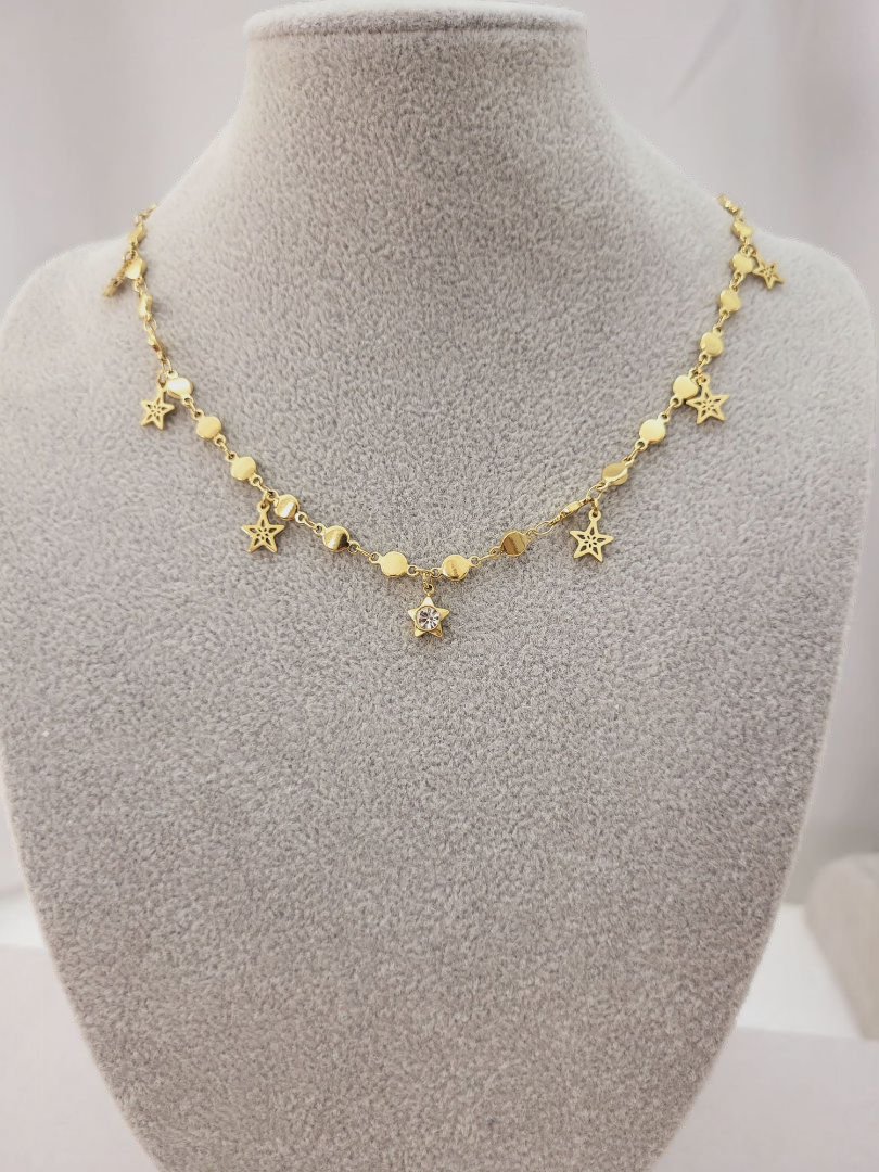 Naszyjnik z Gwiazdkami Stal Chirurgiczna – Blueberry