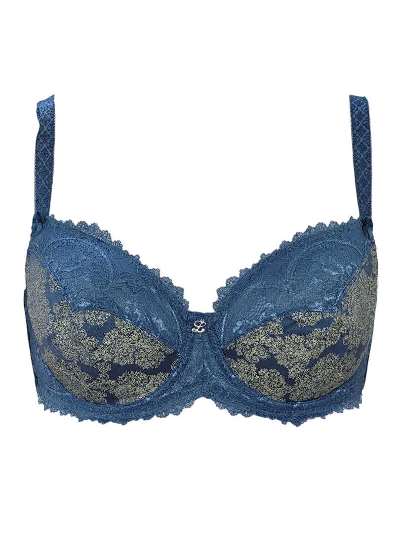 Biustonosz miękki na fiszbinach niebieski Lanny Mode