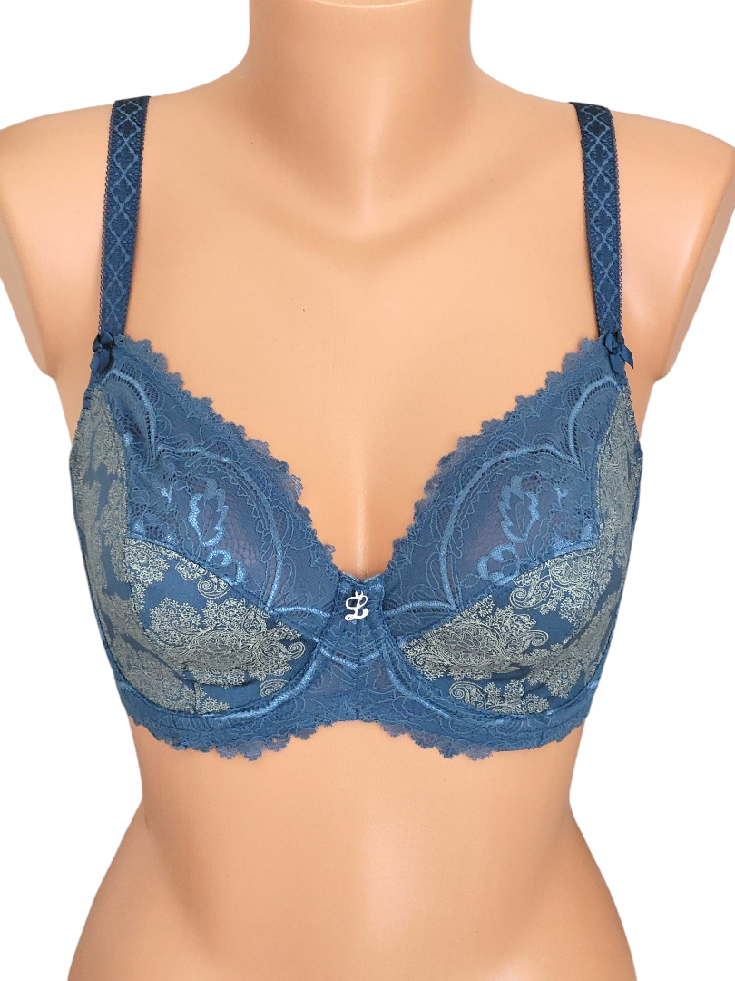 Biustonosz miękki na fiszbinach niebieski Lanny Mode