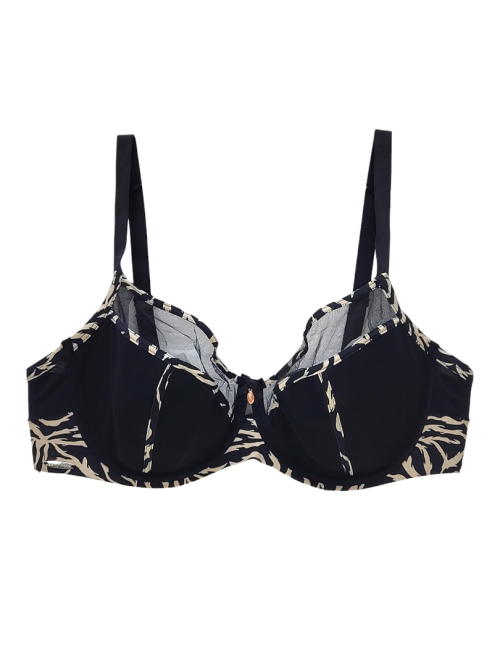 Biustonosz damski półusztywniany z fiszbinami wzór zebra-  Lanny Mode