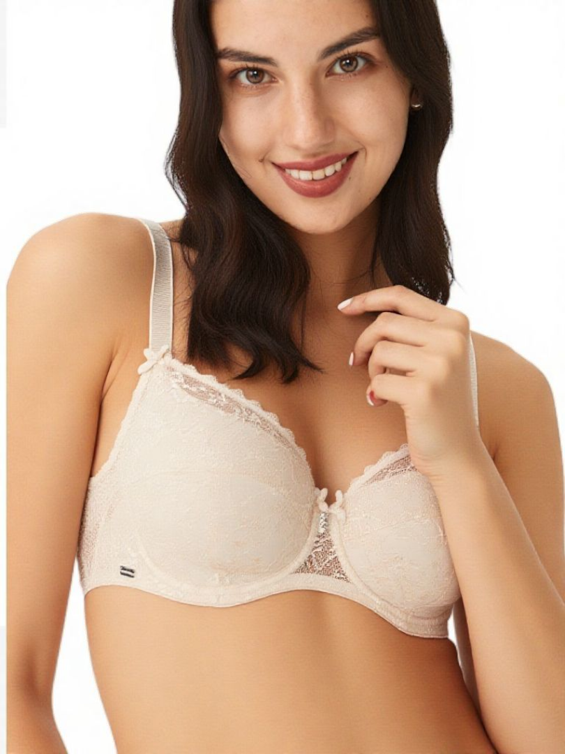 Biustonosz damski beżowy półusztywniany  Lanny Mode