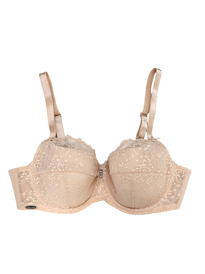 Biustonosz półusztywniany beżowy Lanny Mode z fiszbinami.