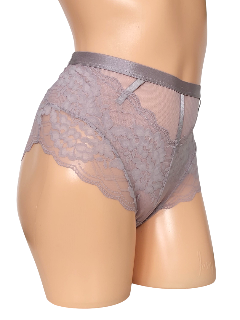 majtki damskie bawełniane pudrowe z koronką