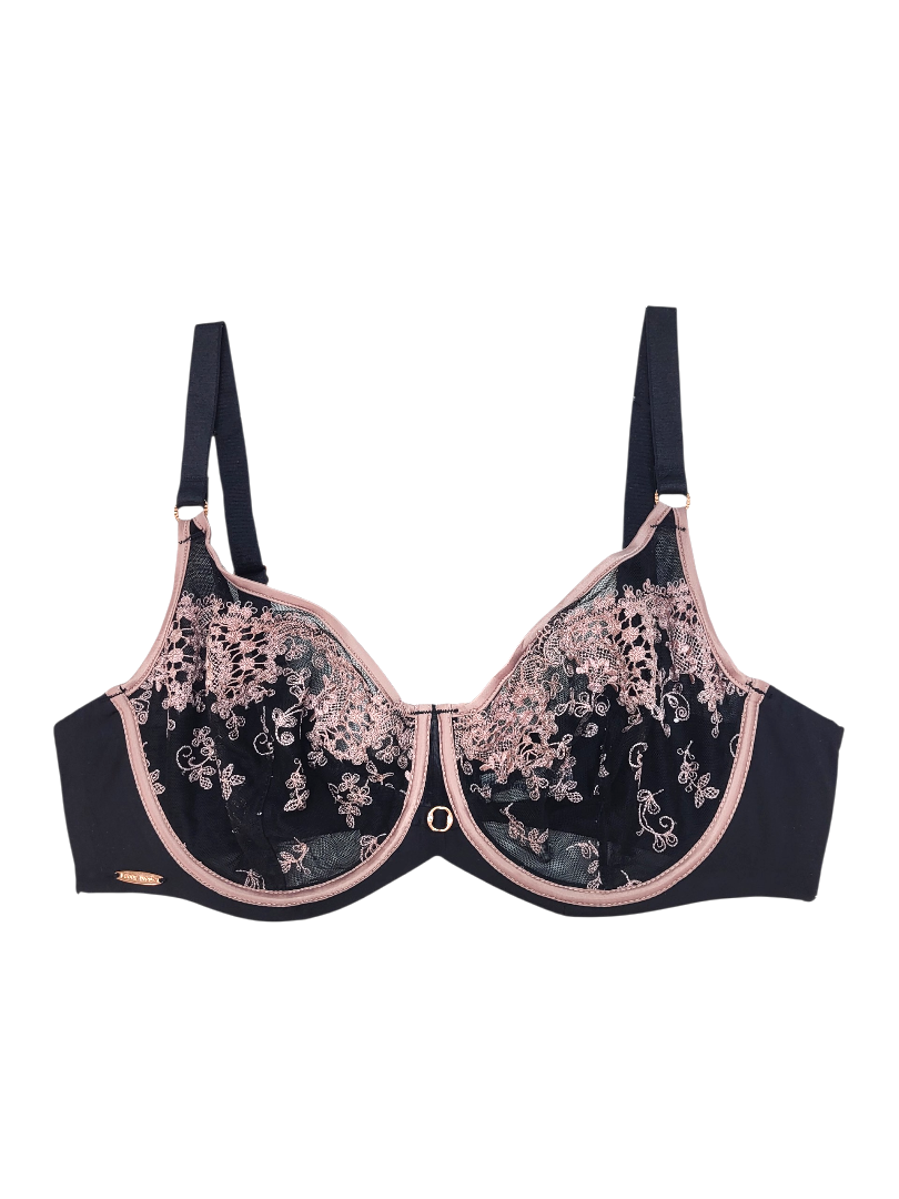 Biustonosz czarny z różem nieusztywniany - Lanny Mode