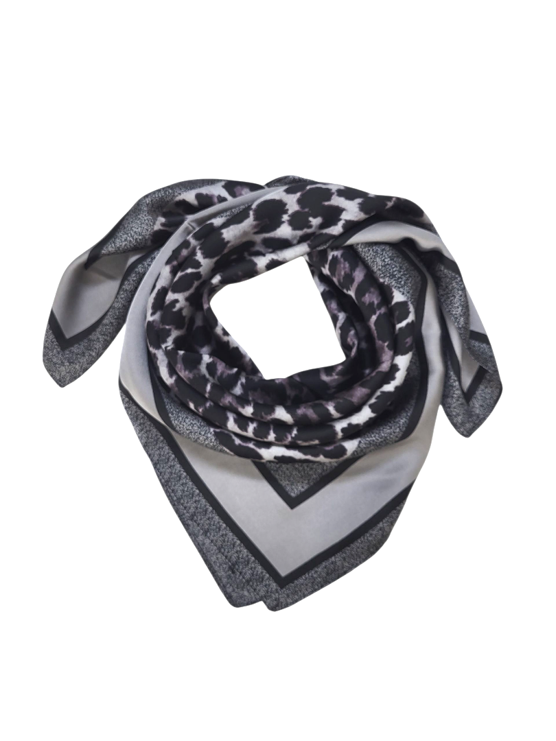 Stylowa apaszka czarno-szara damska