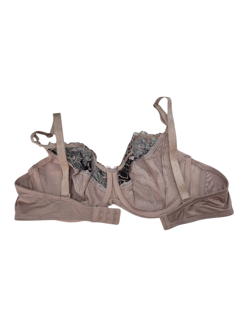 Biustonosz miękki kawowy z odpinanymi ramiączkami i zapięciem na podwójną haftkę