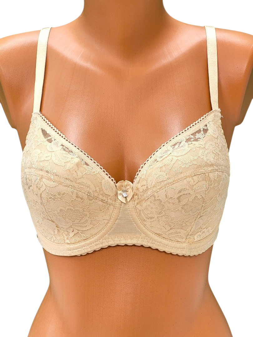 beżowy półusztywniany biustonosz z firmy lanny mode