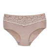 Majtki bawełniane damskie beżowe z koronką klasyczne