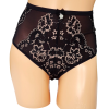 Majtki damskie czarne eleganckie koronka beżowa